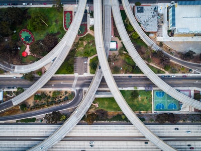 混凝土道路鸟瞰图